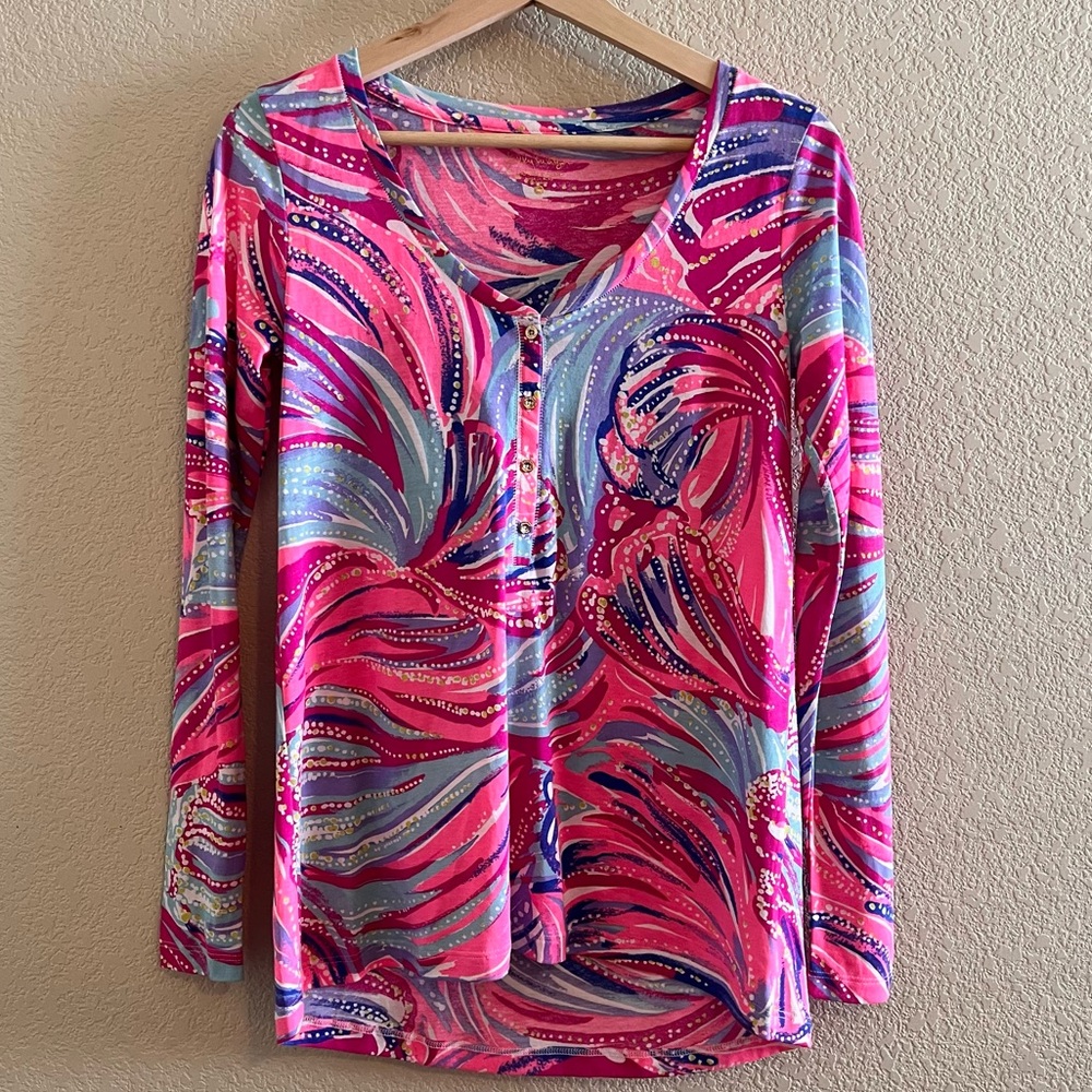 Lilly Pulitzer Sorella Top “Oh My Guava” Size XS